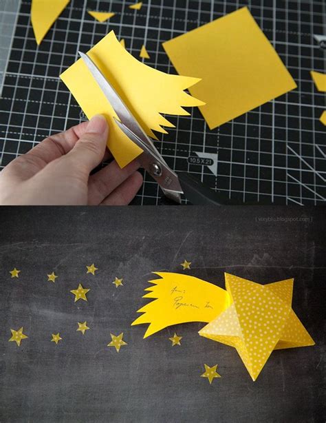 Diy 3d Paper Star T Box Trabalhos Em Papel Enfeites De Natal Com