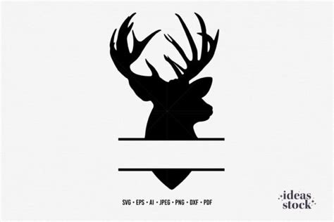 Deer Split Monogram Svg Deer Svg PNG Graphic By IdeasStock