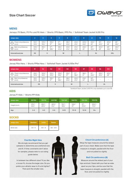 Soccer Uniform Size Chart Owayo Download Printable Pdf Templateroller