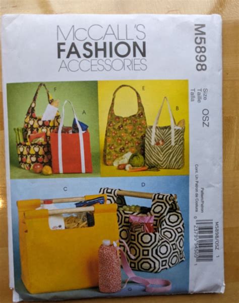 McCall S Fashion Accessories Pattern M5898 Tote Bags UNCUT EBay