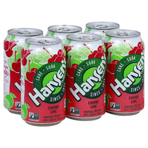 Hansen's Natural Cherry Lime Cane Soda 12 oz Cans - Shop Soda at H-E-B