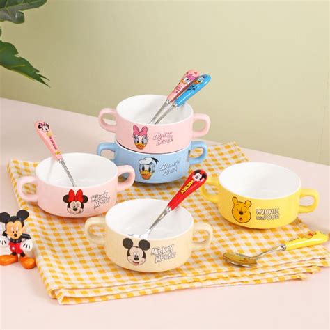 Jual Mangkok Sereal Bubur Sup Gagang ORI Disney Karakter Minnie Mickey