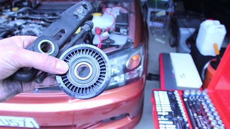 Idler Pulley Removal And Replacement Aka Tensioner Pulley Subaru Legacy Gt And Wrx Youtube