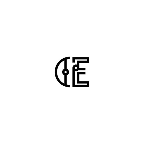 Ce Monogramme Logo Design Lettre Texte Nom Symbole Monochrome Logotype