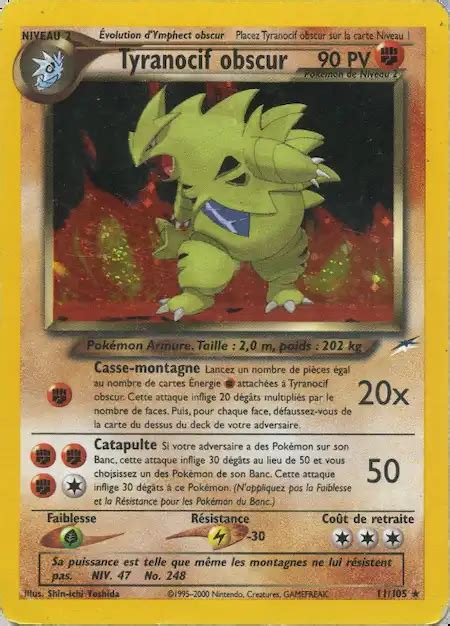 Tyranocif Obscur Neo Destiny Carte Pokemon Poke Cartes