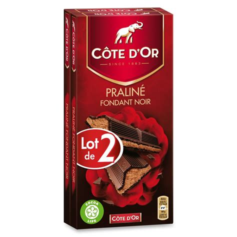 Cote D Or Tablette De Chocolat Pralin Fondant Noir Pi Ces X G Pas