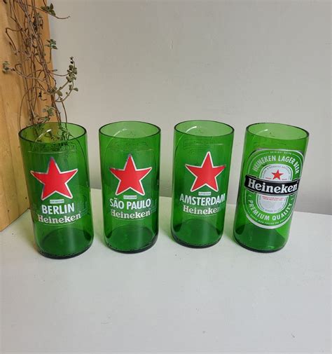 Copos Feitos Da Garrafa Da Heineken M Vel De Cozinha Usado