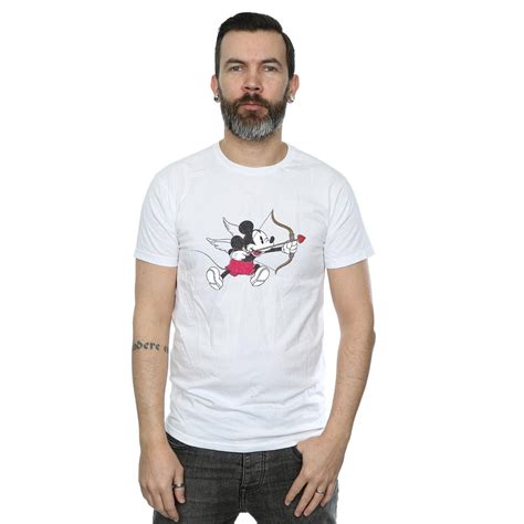 Disney Mens Mickey Mouse Love Cherub T Shirt