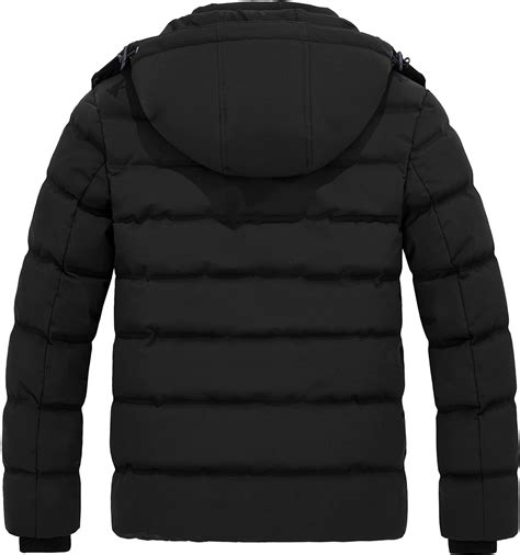 Wantdo Men S Hooded Winter Coat Warm Puffer Jacket Thicken Cotton Coat With Removable Hood At