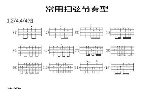 《常用扫弦节奏型》吉他教程谱 打谱啦