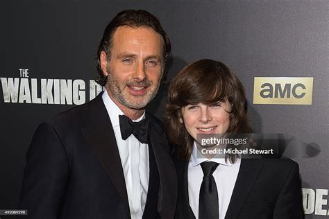 Actors Andrew Lincoln and Chandler Riggs attend "The Walking Dead"... News Photo - Getty Images