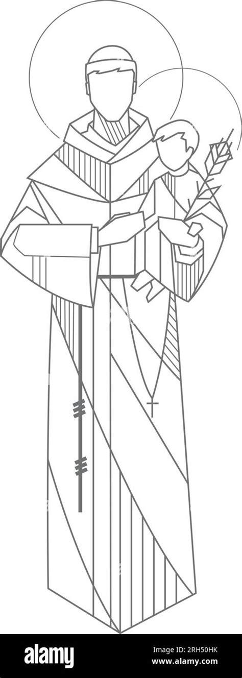 Hand Drawn Vector Illustration Or Drawing Of Saint Anthony Of Padua