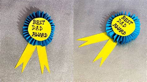 How To Make Best Fathers Day Badge Diy Award Ribbon For Dad Paper