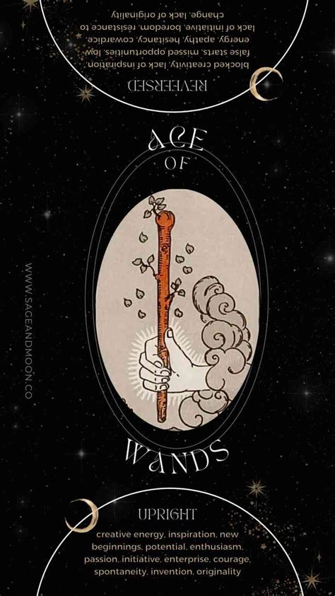 Ace of Wands (Upright & Reversed) - Sage & Moon