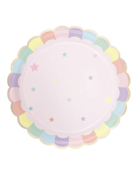 Assiettes En Carton Festonn Es Rose Pastel Cm Vegaooparty