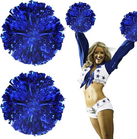 Amazon Cheerleading Pom Poms Pcs Metallic Blue Cheer Pom Poms