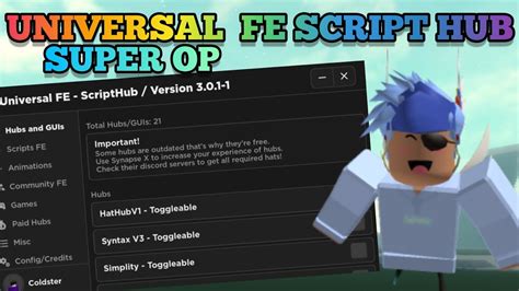 Universal FE Script Hub For Roblox Mobile And PC YouTube