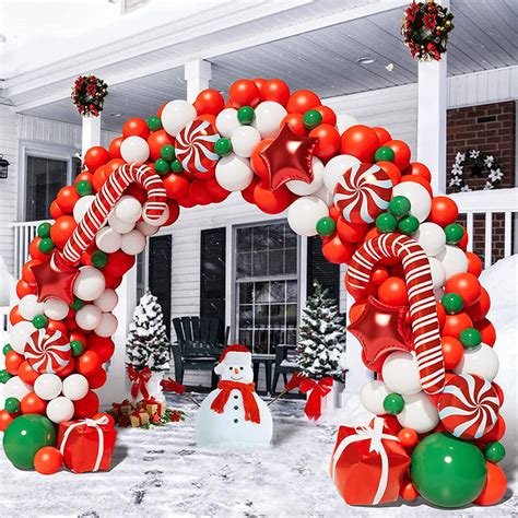 Lofaris Christmas Balloon Garland Arch Kit With Red White Candy | Party Decorations