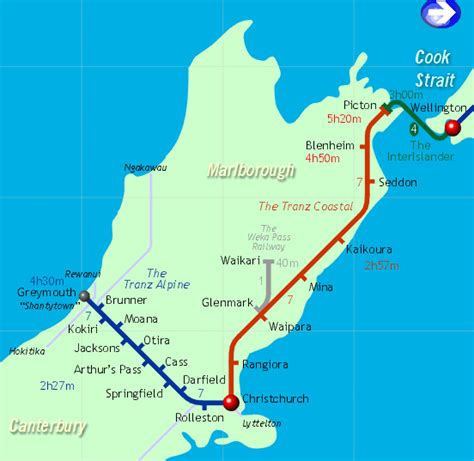 Tranzalpine Train Route Map