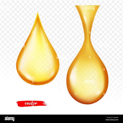 Oil Drop Isolated On Transparent Background Realistic Vector