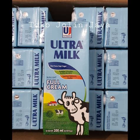 Jual 200ml Susu Uht Ultra Milk Full Cream Shopee Indonesia