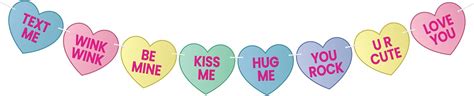 Katchon Valentine Conversation Hearts Decorations Banner