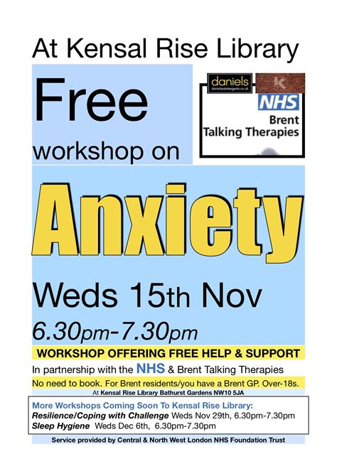 Anxiety Workshop – Free – Kensal Rise Library