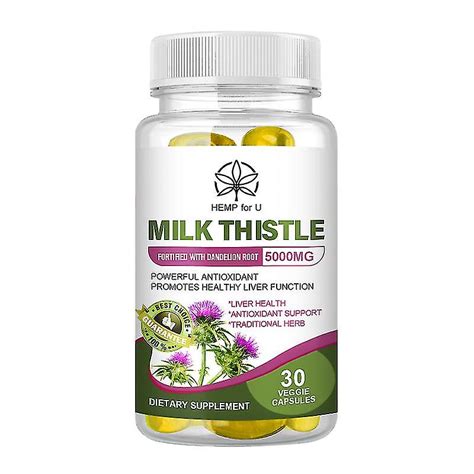 Milk Thistle Extract Capsules Detox Cleanse The Liver Protect Liver