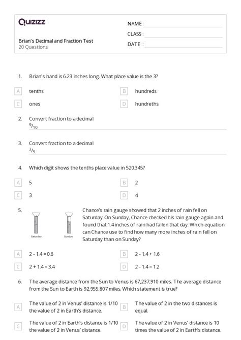 50+ Decimal Place Value worksheets for 2nd Grade on Quizizz | Free ...