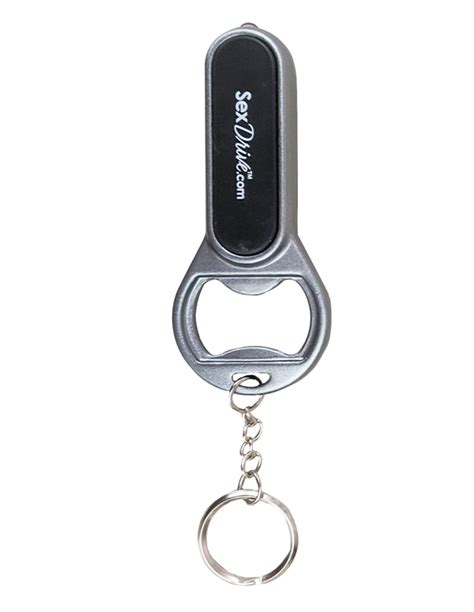 Flashlight Bottle Opener Keychain - Black - 156139-05553 | Lover's Lane