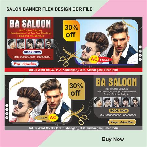 Salon Banner Flex Design Cdr File Cdrelements Nbkomputer