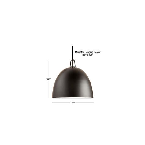 Maddox Large Black Dome Pendant Light With Brass Socket Crate And Barrel