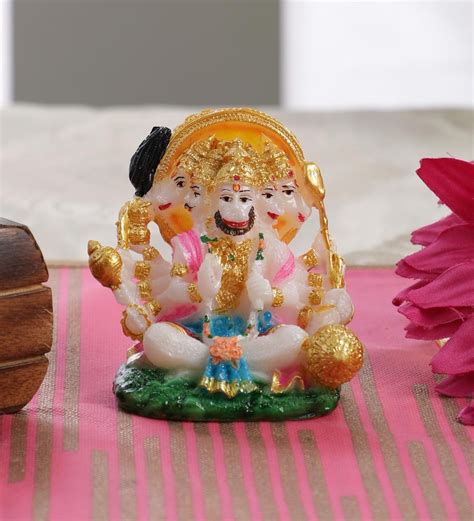 Buy Yellow Marble Panchmukhi Hanuman Idol By Gallery Online Hanuman