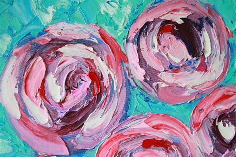 Rose Painting Original Art Abstract Rose Painting Floral Art | Etsy