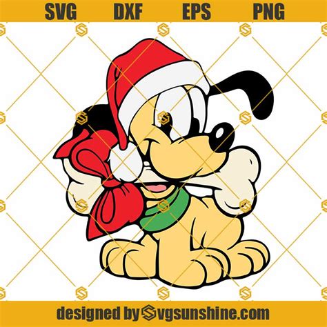 Christmas Baby Pluto SVG Pluto SVG Baby Pluto Santa Hat SVG PNG DXF