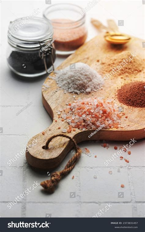 Assorted Speciality Salt Himalayan Pink Salt Stock Photo