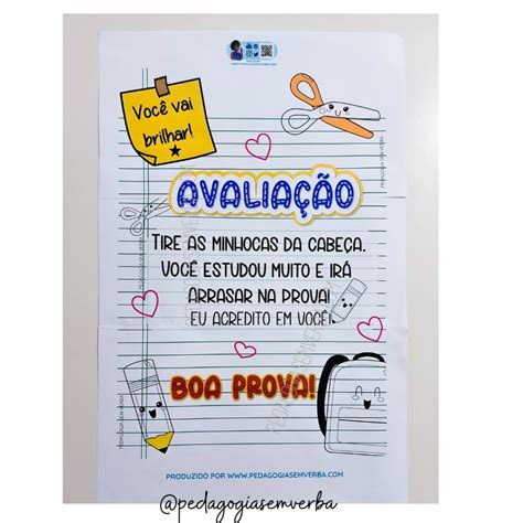 Cartaz De Incentivo Para Semana De Prova Pedagogia Sem Verba