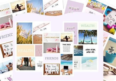 Vision Board Printable For 2023 Vision Board Kit Law Of Etsy