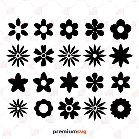 Flower Clipart SVG Cut Files Basic Flower SVG Clipart PremiumSVG