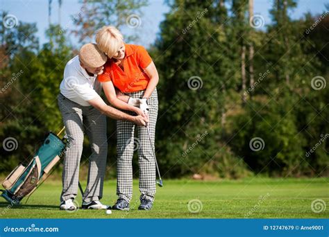 Golf Training In Summer Stock Image Image Of Caucasian 12747679