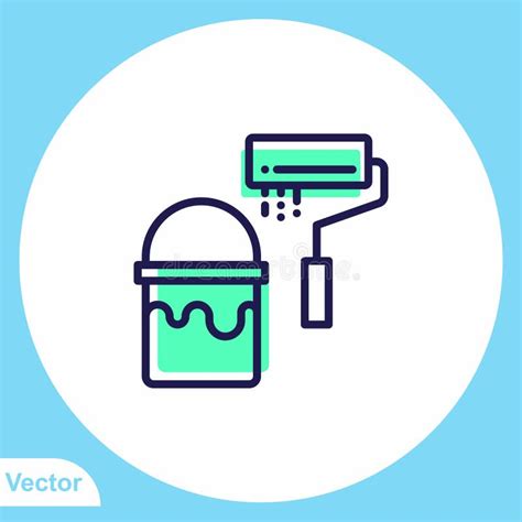 Paint Bucket Vector Icon Sign Symbol Stock Vector Illustration Of