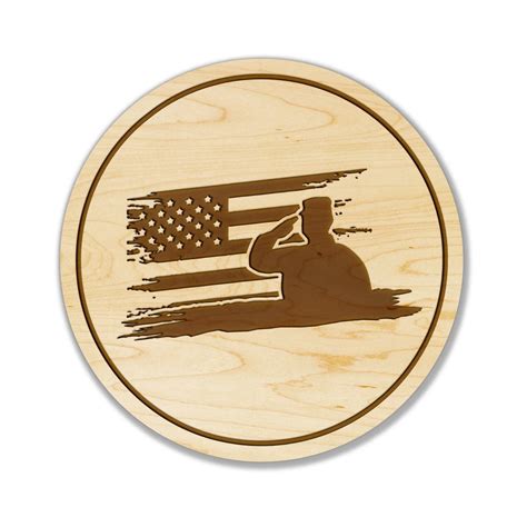 Military Salute With Flag Coaster