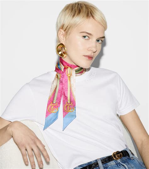 Womens Gucci Multicolor Silk Belt Print Skinny Scarf Harrods Uk