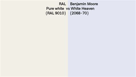 RAL Pure White RAL 9010 Vs Benjamin Moore White Heaven 2068 70 Side