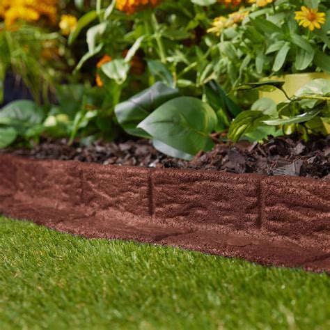 Rubberific 4 Ft X 3 In Red Rubber Landscape Edging Section Lre4rd At