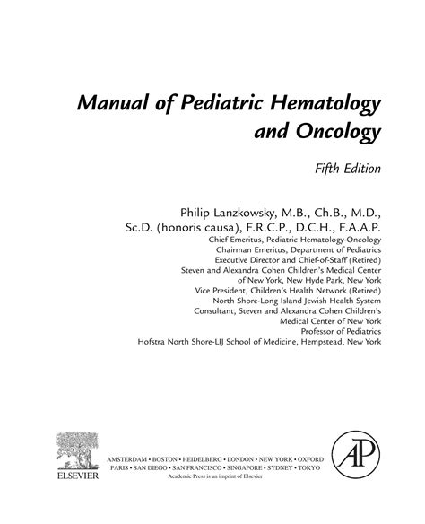 Solution Manual Of Pediatric Hematology And Oncology Th Ed P