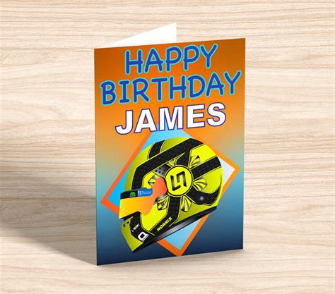 Lando Norris Mclaren F1 Birthday Card Any Name Personalised Etsy