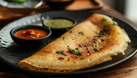 Dosa Sambar and Chutney, on a Table,Indian, Kerala, Morning Stock ...