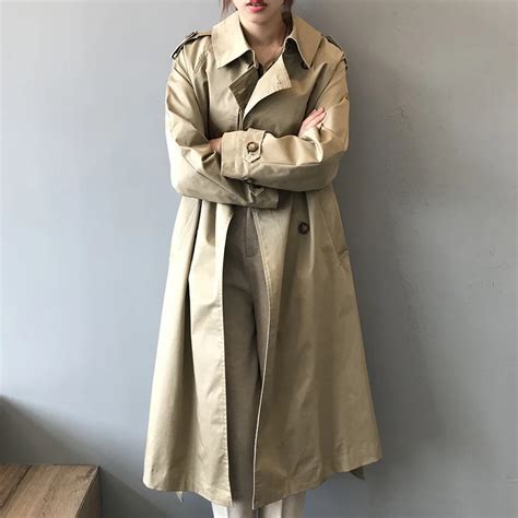 Herfst Vrouwen Trenchcoat Met Riem Drouble Breated Cool Vrouwen