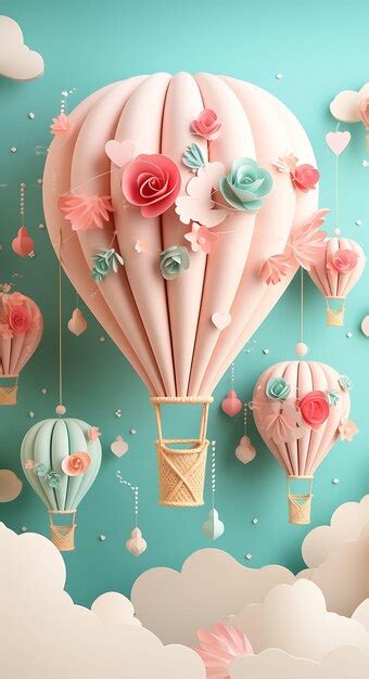 Background Of Whimsical Hot Air Balloon Wedding Invitation Card Balloon